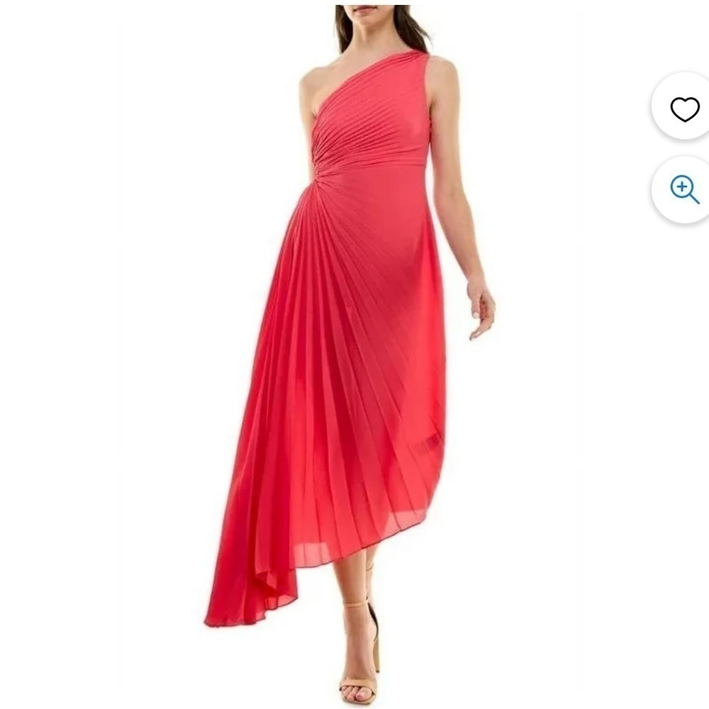 Nicole Miller Pleated Asymmetric Dress Size 12 NWT